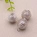 Teenitor 50 Pcs 20x25mm Silver Plated Spiral Bead Cage Charms Pendants, Fits Beads To 19mm Max.