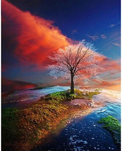 Boddenly Sunset Tree 5D Embroidery Paintings Rhinestone Pasted DIY Diamond Painting Cross Stitch
