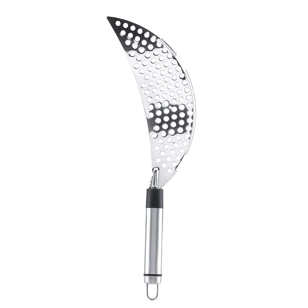 Crescent Shape Stainless Steel Pot Strainer, Multi-Purpose Fry Drainer & Food Strainer for Home Kitchen