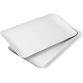 ZAINCA 17’’ x 9.75’’ Melamine Large Rectangular Platters, Dinner Serving Tray, Party Serving Trays, Shatter Resistant, Set of 2 White