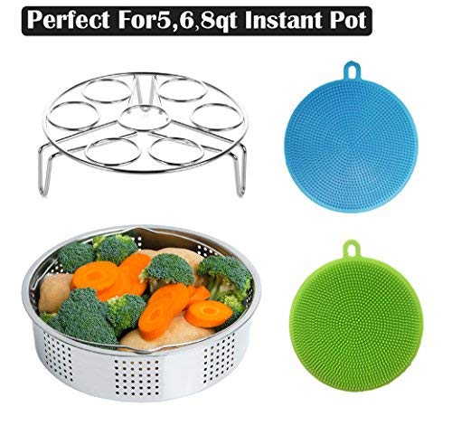 Steamer Basket Rack Set For Instant Pot Accessories, Fits Instant Pot 5, 6, 8qt Pressure Cooker With - //coolthings.us
