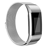 Vancle Fitbit Charge 2 Band, Milanese Stainless Steel Metal Replacement Accessory Bracelet Strap with Magnet Lock for Fitbit Charge 2 (No Tracker)