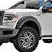 EAG Fender Flares 4pcs Black Textured Styleside Bed Pocket Riveted Bolt on Style Fit for 09-14
