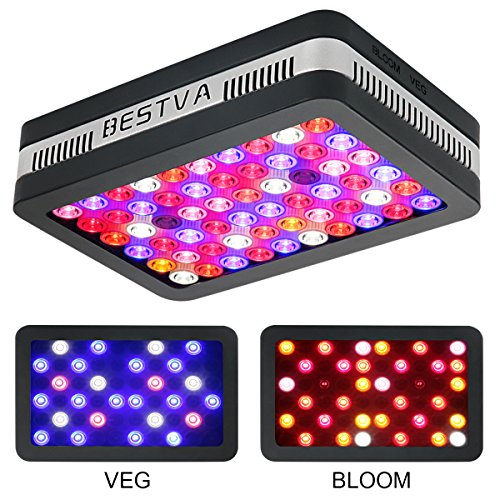 LED Grow Light 600W BESTVA Reflector Series 2 Modes Full Spectrum Plant Light for Hydroponic Indoor Plants Veg and Flower with Lens Tech Adjustable Hanger