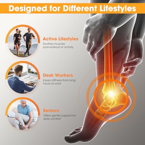 2Pcs Heated Foot Massager, Rechargeable Heated Ankle Brace with Vibration | Ankle Heating Pad with 6 Heat 3 Vibration Modes Timer