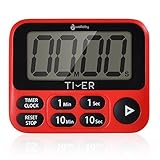 Kitchen Timer, Digital Kitchen Timers Loud Magnetic Clock Countdown Count Up Multiple Function Red