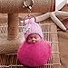 Sleeping Baby Plush Pompom Keychain,Crytech Cute Fluffy Fuzzy Slept Baby Doll Pom Pom Key Chain Handbag Pendant Charm Keyring Ring for Backpack Car Key Purse Cellphone Accessory (Watermelon Red)thumb 2