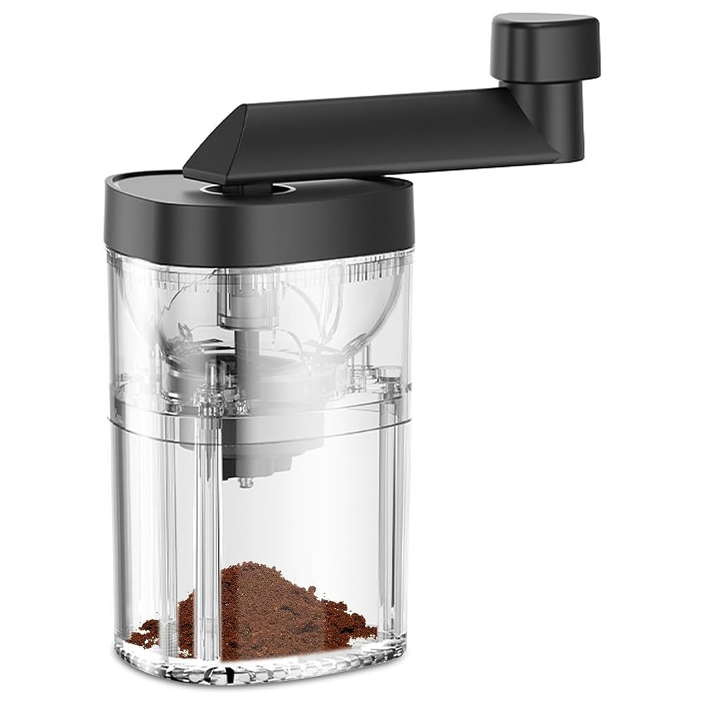 Qomcsrl Manual Coffee Grinder, Cone Mill Suitable for Coffee Beans and Spices, Adjustable Espresso Grinder 25G Hopper Easy to Use