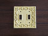 Double Light Switch Plate/ Cast Iron Switch Plate Cover/ Warm Yellow or Pick Your Color/ Switch Cover/ Fleur de Lis Style