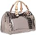 MICHAEL Michael Kors Grayson Large Monogram Mirror Metallic Satchel (Nickel)