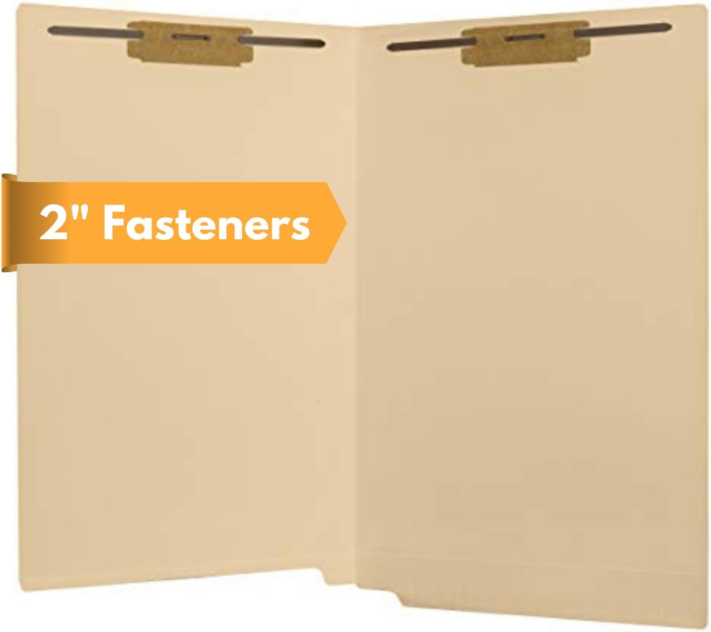 The File King - Manila File Folder - Legal Size - Full Side Tab with 2 Fasteners in Positions 1 and 3 for Shelf Filing - Box of 50 : Office Products