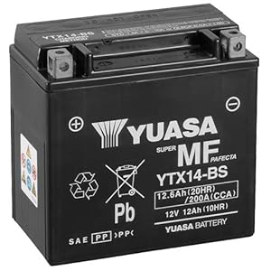 Batteria YUASA ytx14-BS, 12 V/12AH (dimensioni: 150 X 87 X 145) per Honda XRV750 Africa Twin anno di costruzione 1999