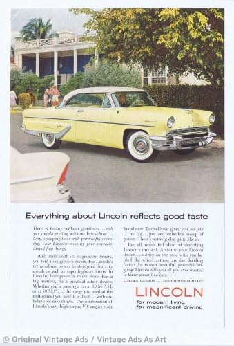 1956 Lincoln Premiere Coupe Yellow Vintage Ad