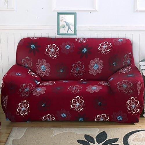 AbbeyTening Brilliant flowers red Sofa Slipcover Sofa Covers Chair Covers One-Seater Protectors Couch Covers Featuring Soft Form Fit Slip Resistant 35-55 Inch