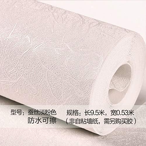 ZCHENG Modern 3D Solid Color Silk Wallpaper Home European Plain Plain Bedroom Living Room Background Wallpaper Blue Green Pale Pink