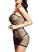 Amoretu Womens Straps Lingerie Hollow Out Mini Dress Stretchy Chemise Black