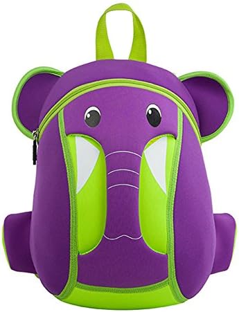 DUYI Purple New Neoprene Waterproof Cartoon Little Kid Lightweight Backpack, Elephant