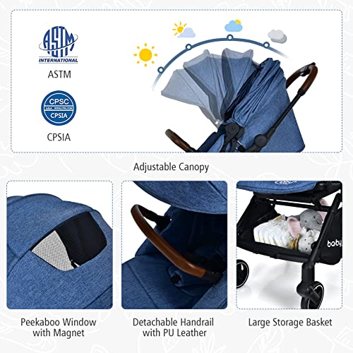 BABY JOY Baby Stroller, Foldable High Landscape Infant Carriage Newborn