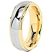 100S JEWELRY 6mm Tungsten Rings for Men Women Wedding Band Two Tones Gold Silver Engagement Size 5-13