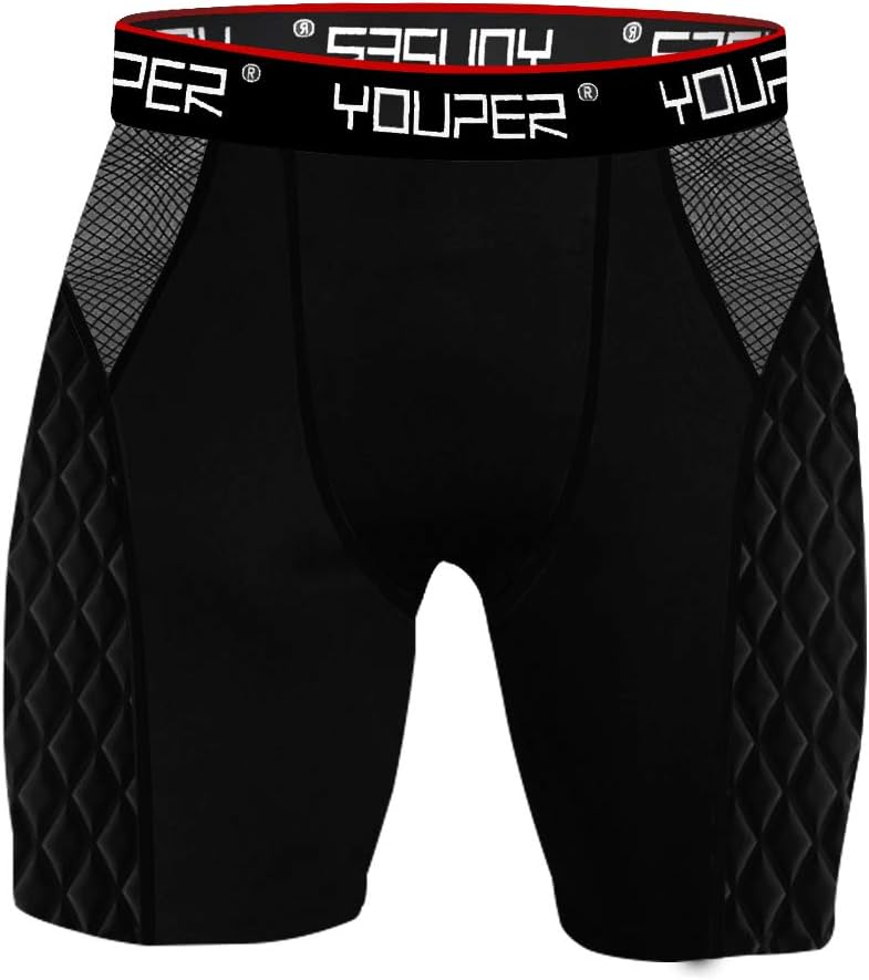 Youper Adult Elite Padded Sliding Shorts, Compression Slider Shorts w/Soft Athletic Cup for Baseball, Football, Lacrosse, Hockey, MMA : Sports & Outdoors