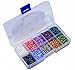 SuperDuo Czech Glass Seed Beads 2.5x5mm 120g - 10 colors with storage box. (#1)