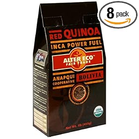 Alter Eco Fair Trade Red Quinoa from Bolivia, 16-Ounce Boxes (Pack of 8)