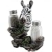 Decorative Zebra Glass Salt and Pepper Shaker Set with Holder Figurine in African Jungle Safari Statues & Sculptures and Wildlife Zoo Animal Kitchen Table Decor Gifts