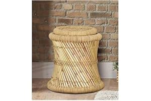 GENERIC KAM Home Handicrafts Bamboo Stool MUDDA Stool Set of 2 PCS Chair/Stool/Muddha/Mudda for Outdoor Indoor Furnishing 2 Piece
