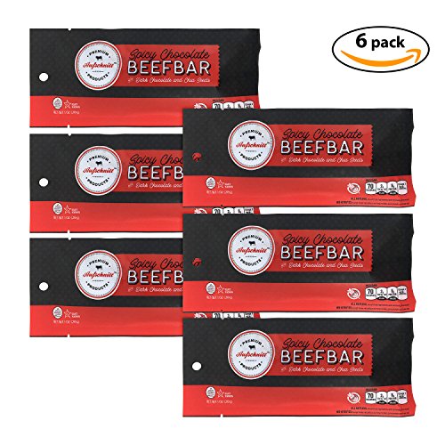 Aufschnitt Beef Bars - High Protein Snack with Grass Fed Beef - Kosher, Halal, and Keto Friendly - Dark Chocolate and Chia Seeds, 6 Count