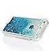 MOLLYCOOCLE iPhone SE Case, iPhone 5 5S Case, 3D Liquid Bling Sparkle Glitter Clear TPU Shell Quicksand Cute Star Fashion Creative for Girls Flowing Protective Cover for iPhone SE/5/5S - Blue