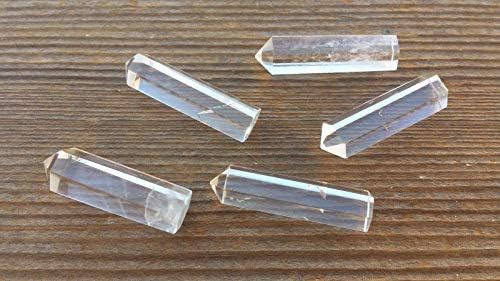 ASTROGHAR Stone Clear Quartz Crystal Mini Pencils, Standard, White, 5 Piece