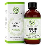 Iron Supplement with Yellow Dock Root Supports Absorption. Potent & Effective Liquid Drops for Entire Family (women, men, kids ) 100% Alcohol & Gluten Free - Large 4oz Bottle