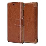 Huawei P8 Case Wallet - Mulbess [Layered Dandy][Coffee Brown] - [Slim][Wallet Case] - Premium PU Leather Flip Case With Credit Card Slot for Huawei P8