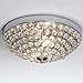 SOTTAE Elegant Crystal Chandelier Ceiling Light,2-Light Chrome Finish Modern Flush Mount Ceiling Light Fixtures for Bedroom Living Room Kids Room Entryway Foyer Hallway, 12 Inch Dome Ceiling Lamp