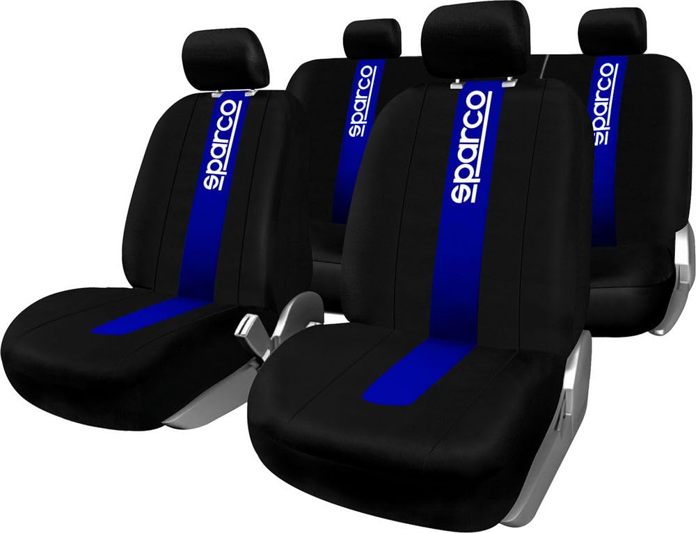 Sparco SPC1011 Front/Rear Seat Covers, Blue