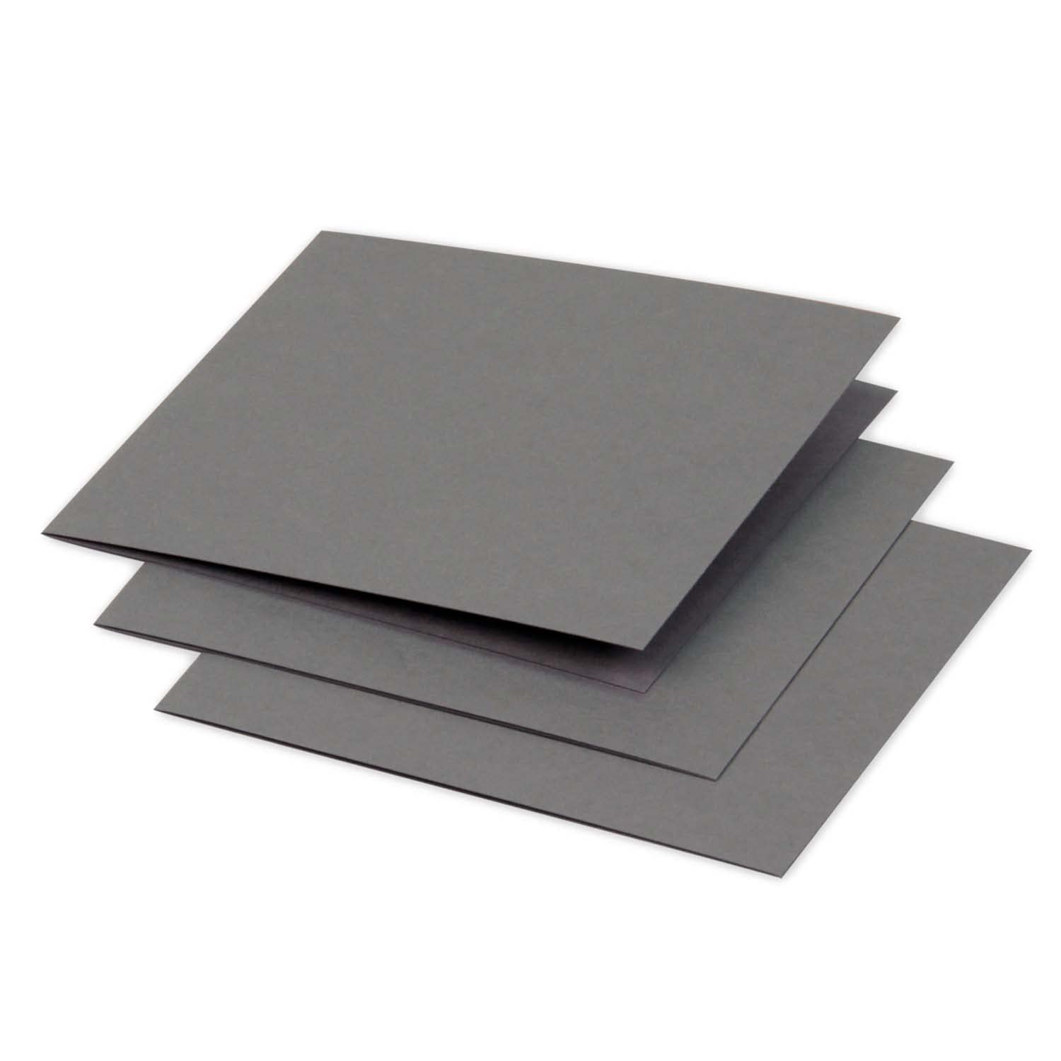 Clairefontaine 16193C Pack of 25 Double Cards Square (11.6x11.6cm) 210g/m² Dark Grey Invitation Correspondence Cardboard Pollen Range Premium Smooth Paper