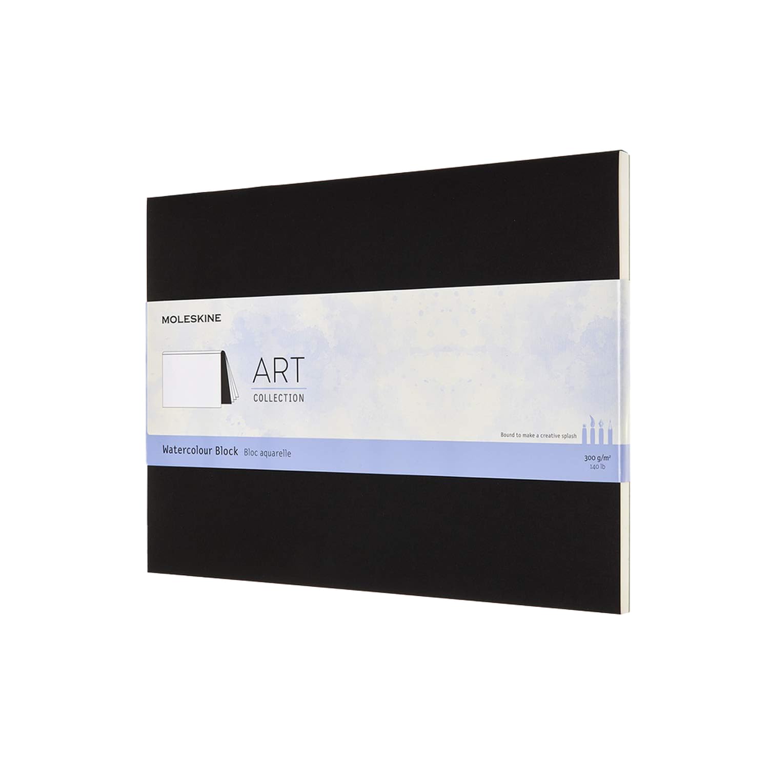 Moleskine Size 23 x 31 cm Art Collection Watercolour Block, Album with Paper for Watercolours, Cardboard Cover, Colour Black, 20 Pages