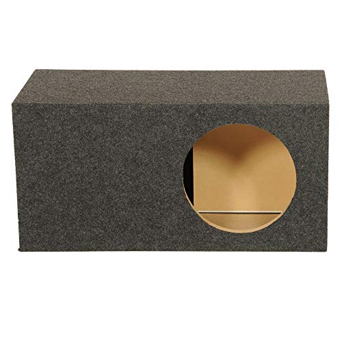 Q Power HD112VL Single 12 Inch SPL XL Heavy Duty Side Ported Subwoofer Box Enclosure with Durable Carpet Covering for Car Audio Systems