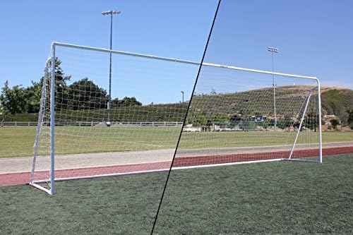 G3ELITE Value 24x8 Regulation Soccer Goal, Interchangeable Round/Square Corner Face (Discounted Less Than Perfect Item), (1) Net, Portable Post Design, 8'x24'x1'x4½' (1 Yr Frame Warranty)