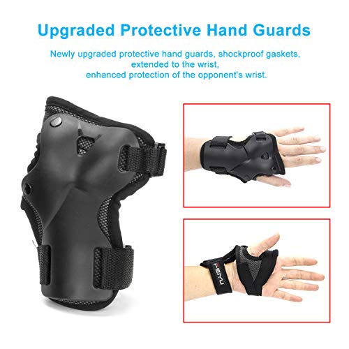 KING SHOWDEN Upgraded Knee Pads Elbow Pads Wrist Guards Set Protective Gear Sports Safety Pad for Roller Skatings Skateboarding Inline Scooter Riding BMX Bicycle Cycling Pack of 6 (S)