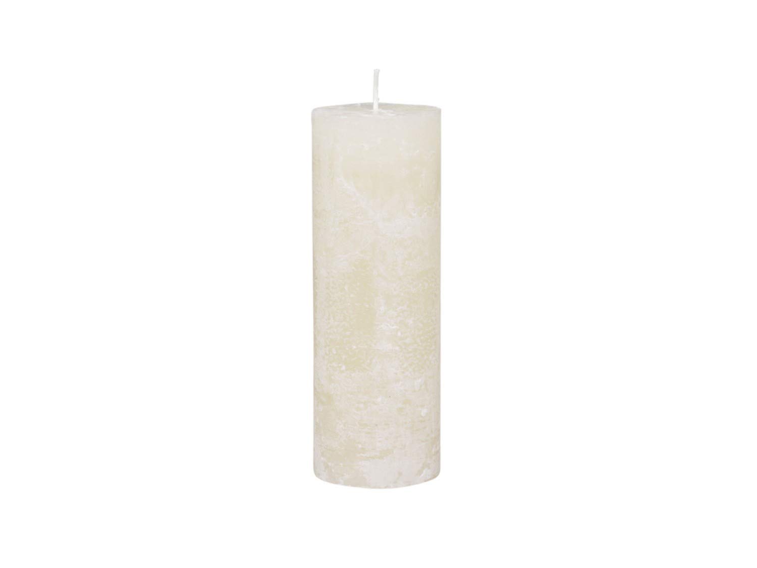 Chic Antique Macon Rustic Pillar Candle in Various Sizes 100% Paraffin Long Burning Time (Cream, 20 x 7 cm)