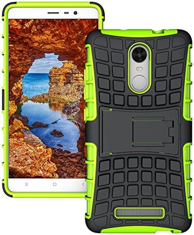 HandStar Armor Case, Shockproof / Anti Slip Back Cover TPU + PC Dual Layer Hybrid Tire Strip Protective Case with Build-in Stand For Xiaomi Redmi Note 2 Pro / Redmi Note 3 (Green)
