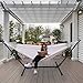 ONCLOUD Boho Large Brazilian Fringed Macramé Double Deluxe Hammock Swing Bed with Carry Bag for Patio, Porch, Bedroom, Yard, Beach, Indoor, Outdoor & Wedding Party Decor, Beige