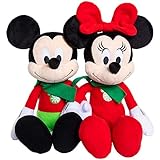 Disney 2019 Holiday Mickey or Minnie Mouse - Christmas Plush Figure - 14 Inches (Christmas Mickey and Minnie - Set of 2)