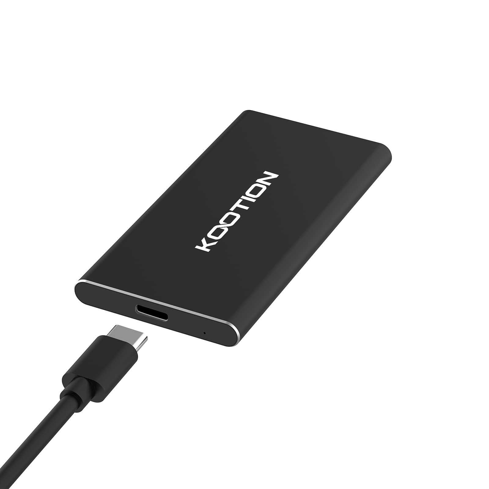 KOOTION External Hard Drive, 250 GB Portable External SSD, USB C Read Speed up to 500 MB/s Mini Aluminum Portable External Solid State Drive for PC, Laptop, Phones and More (250 GB, Black)