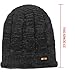 LETHMIK Unique Ribbed Knit Beanie Warm Thick Fleece Lined Hat Mens Winter Skull Cap Black