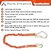 Malta Dynamics 4.5' to 6' Fall Protection Double Leg Stretch Internal Shock Absorbing Lanyard with 1 Steel Snap Hook and 2 Rebar Hooks, OSHA/ANSI Compliant
