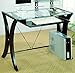 Coaster Division Table Desk with Glass Top, Cappuccino