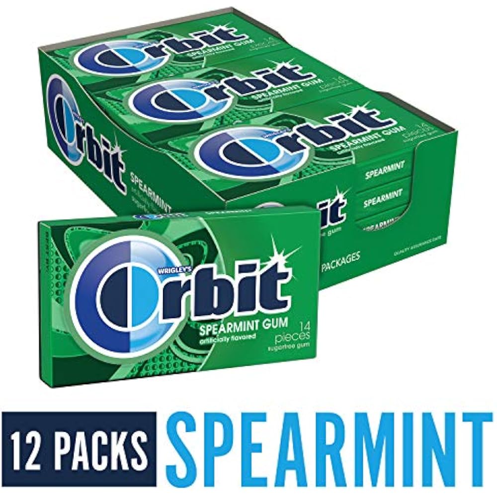 Orbit Spearmint Sugarfree Gum, 14 Pieces (12 Pack) Chewing Gums Grocery