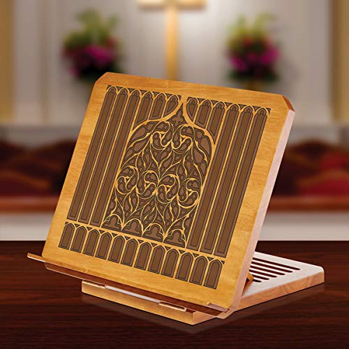 Wood Tree of Life Adjustable Table Top Book Stand, 16 Inch The Home